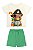 Conjunto Masculino Infantil - Urso Pirata - Off\Verde - Elian - Ref - 201414 - Imagem 1