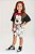 Conjunto Infantil Feminino Estampa Minnie e Margarida - Preto e Branco - Imagem 1