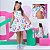 Vestido Infantil - Alça - Branco com Estampa Colorida - Imagem 1