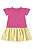 Vestido Infantil Manga Curta Em Meia Malha Duas Cores - Ref 17990 - Bee Loop - Imagem 4