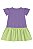 Vestido Infantil Manga Curta Em Meia Malha Duas Cores - Ref 17990 - Bee Loop - Imagem 2