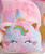 Mochila Bolsa Infantil De Pelúcia Fofa De Unicórnio - Para Meninas - Bolsinha Pelucia - Imagem 7