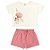 Conjunto Feminino Juvenil Blusa em Meia Malha Manga Curta e Short Moletinho - Ref 251838 - Elian - Imagem 2