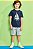 Conjunto Masculino Infantil de Camiseta em Malha Flamê e Bermuda LucBoo -Azul/Cinza REF52594 - Imagem 3