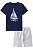 Conjunto Masculino Infantil de Camiseta em Malha Flamê e Bermuda LucBoo -Azul/Cinza REF52594 - Imagem 1