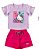 Conjunto Feminino Blusa Lilas e Short Pink Hello Kitty - Imagem 1