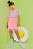 Conjunto Infantil de Vestido com Blusa Boxy Over em Tela Kukie -Rosa Neon REF61293 - Imagem 3