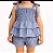 Conjunto Infantil Menina - Listrado Azul - Com Blusa Latex e Babados e Short - Imagem 1