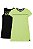 Vestido Juvenil em Cotton e Sobreposição Over em Tela VicVicky -Verde Neon/Preto REF60456 - Imagem 1