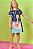 Vestido Infantil Manga Curta em Malha Fresh Star Kukie -Azul Marinho REF60248 - Imagem 3