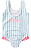 Maiô Infantil Feminino - Stitch Disney - Listrado - Branco e Azul - Imagem 3