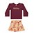 Conjunto Infantil Menina Blusa Marsala Manga Longa e Saia com Short Estampada - Glitter Nature - Elian - Ref 232351 - Imagem 1