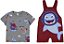 Conjunto Masculino Infantil Camiseta+Jardineira Malwee -Vermelho/Cinza REF101901 - Imagem 1
