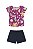 Conjunto Menina Infantil Em Malha Blusa Estampada e Short Moletinho - Elian - REF 231968 - Imagem 3