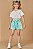 Short Feminino Infantil Jeans Verde Brilho - Ref 77962 - Kukie - Imagem 1