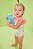 Maiô Infantil em Malha com Proteção UV50+ e Detalhes em Pompom Kukie -Verde/Rosa REF60893 - Imagem 2