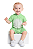 Macacão Manga curta Masculino Infantil Verde Estampa Dino - Ref 34154 - Quimby - Imagem 1