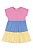 Vestido Infantil Manga Curta Tres Marias Elian  -Rosa Azul e Amarelo -REF251687 - Imagem 1