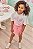 Conjunto de Blusa em Cotton Off com Short Saia Rosa em Viscose Linho - Ref 75028 - Infanti - Imagem 1