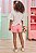 Conjunto de Blusa em Cotton Off com Short Saia Rosa em Viscose Linho - Ref 75028 - Infanti - Imagem 2