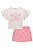 Conjunto de Blusa em Cotton Off com Short Saia Rosa em Viscose Linho - Ref 75028 - Infanti - Imagem 4