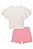 Conjunto de Blusa em Cotton Off com Short Saia Rosa em Viscose Linho - Ref 75028 - Infanti - Imagem 5