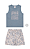 Conjunto Infantil Menino Com Regata e Bermuda Tropical - Elian - Azul / Off Estampado - Ref 221597 - Imagem 2