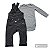 Jardineira Longa Preto e Cinza + Body Manga Longa Canelado Cinza - Luc.Boo - Ref 45699 - Imagem 2