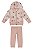 Conjunto Abrigo Moletom Feminino Infantil Com Ziper e Capuz - Colorittá - Ref 71158 - Imagem 1