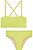 Conjunto de Biquíni em Malha com Proteção Uv Dry 50+ Verde Neon - Ref 74903 - Lilimoon - Imagem 3