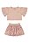 Conjunto Infantil Feminino blusa Meia Malha e Saia Brilho Lurex Colorittá Salmão - Ref 73191 - Imagem 1