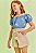 Conjunto De Blusa Cropped em Chambray e Shorts em Sarja com Elastano - Ref 77770 - Vic&Vicky - Imagem 1
