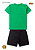 Conjunto Masculino Infantil Cebolinha Camiseta Verde e Bermuda Moletinho Preta - V - Imagem 2