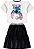 Conjunto Infantil Feminino Blusa Box Stitch e Saia De Tule Preta - Disney Stitch - Imagem 2