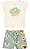 Conjunto Feminino Infantil Manga Curta Off e Verde - Ref 2211582 - Elian - Imagem 2