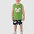 Conjunto Infantil Menino Regata Verde Escuro Em Algodão e Bermuda de Moletinho Preto Estampada - Malwee Kids - Ref 128306 - Imagem 1
