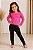 Conjunto Infantil Feminino - Blusa Canelada Flanelada e Calça Legging Flanelada com Pezinho - Imagem 2