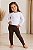 Conjunto Infantil Feminino - Blusa Canelada Flanelada e Calça Legging Flanelada com Pezinho - Imagem 1