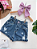 Short Jeans Feminino Rasgadinho - Botão Rosa - Imagem 1