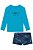 Conjunto de Camiseta e Sunga em Malha Uv Dry com Proteção Uv 50+ Azul - Ref 75710 - Johnny Fox - Imagem 2