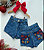 Short Jeans Feminino infantil - Bolso Com Flor Bordada - Imagem 1