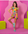 Conjunto de Top Cropped Sami Estampa Colorida Tropical - Imagem 3
