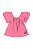 Conjunto Feminino Infantil Blusa em Malha e Short-saia Cotton Rosa\Amarelo - Ref 34145 - Quimby - Imagem 3