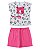 Pijama Feminino Infantil Estampado em Algodão Malwee -Cinza/Rosa REF91675 - Imagem 1