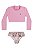 Biquíni Infantil Estampado Com Proteção UV Conjunto Menina Praia Croped E Calcinha Rosa Neon - Elian - Ref 231953 - Imagem 2