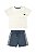 Conjunto Masculino Infantil Colorittá Off\Azul Ref - 70112 - Imagem 1