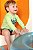 Conjunto Masculino Infantil Camiseta+Sunga em Malha Dry com Proteção UV50+ LucBoo -Verde Neon REF61499 - Imagem 2