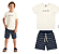 Conjunto Infantil Menino Camiseta Off e Short Azul Com Listras - Colorittá - Ref 74179 - Imagem 2
