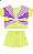 Conjunto Feminino Infantil Blusa Verde e Roxo e Short Malha Verde Neon - Elian - Ref 251896 - Imagem 1