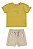 Conjunto Masculino Infantil Camiseta Mostarda  e Bermuda Bege  - Coloritta - Ref 72202 - Imagem 1